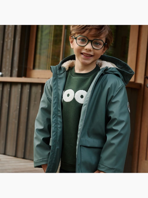 Manteau enfant imperméable doublé sherpa avec capuche malo - Kiabi Manteau enfant imperméable doublé sherpa avec capuche malo - Kiabi