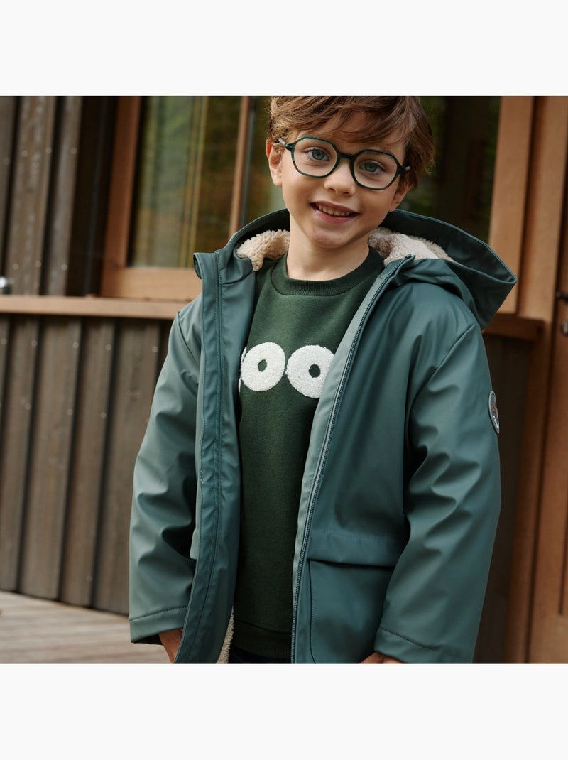 Manteau enfant imperméable doublé sherpa avec capuche malo Vert - Kiabi