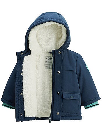 Manteau enfant imperméable doublé sherpa avec capuche Oscar