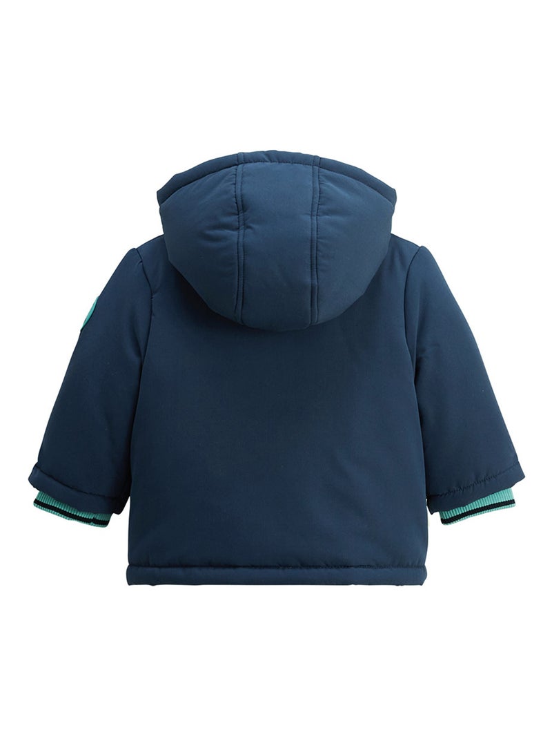 Manteau enfant imperméable doublé sherpa avec capuche Oscar Bleu - Kiabi