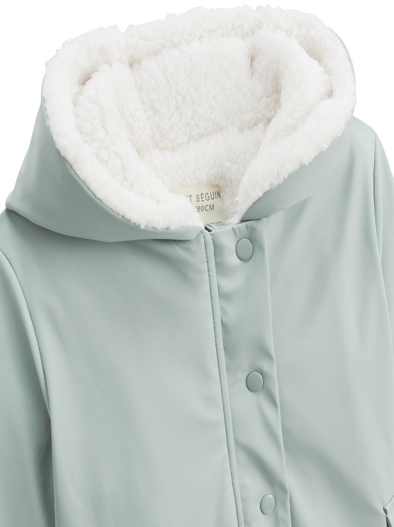 Manteau enfant imperméable doublé sherpa Holamuchacha Vert - Kiabi