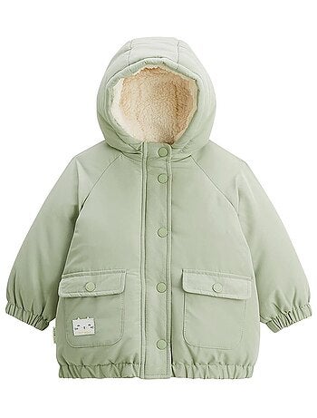 Manteau enfant imperméable doublé sherpa Lison