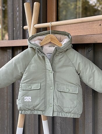 Manteau enfant imperméable doublé sherpa Lison