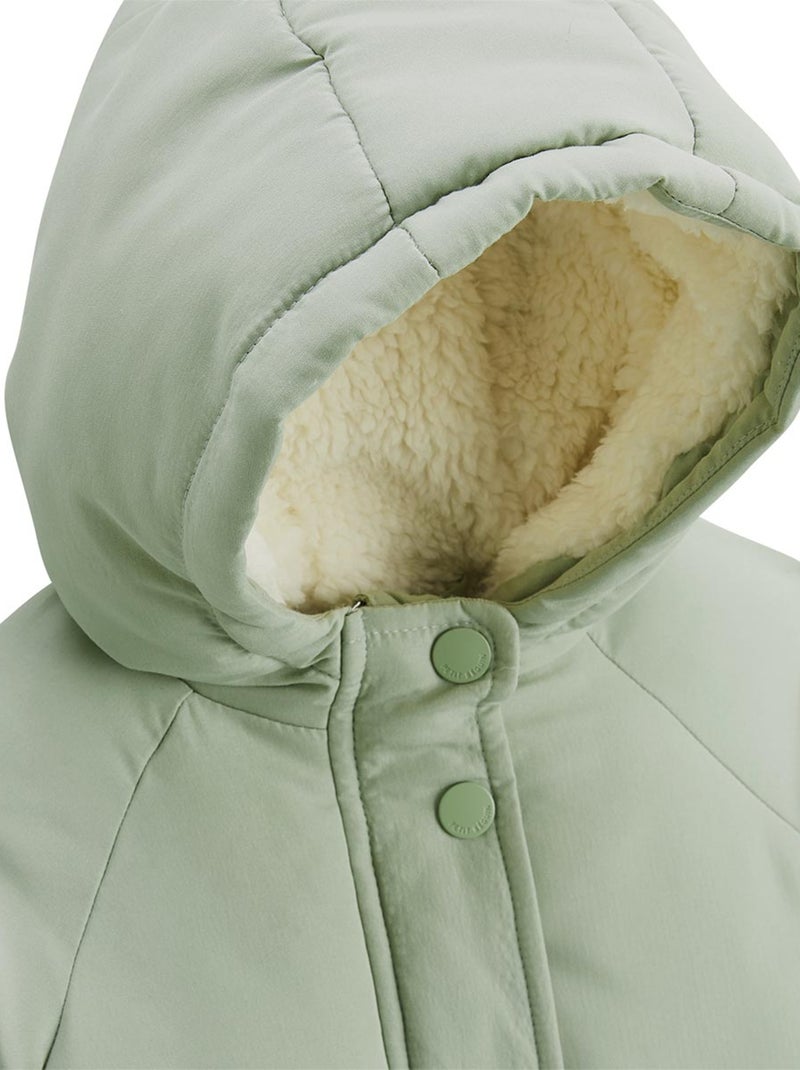 Manteau enfant imperméable doublé sherpa Lison Vert - Kiabi