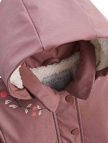 Manteau enfant imperméable doublé sherpa Sora