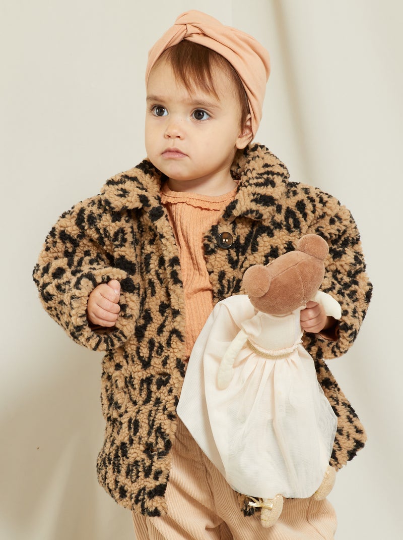Manteau façon effet moutonné Marron - Kiabi