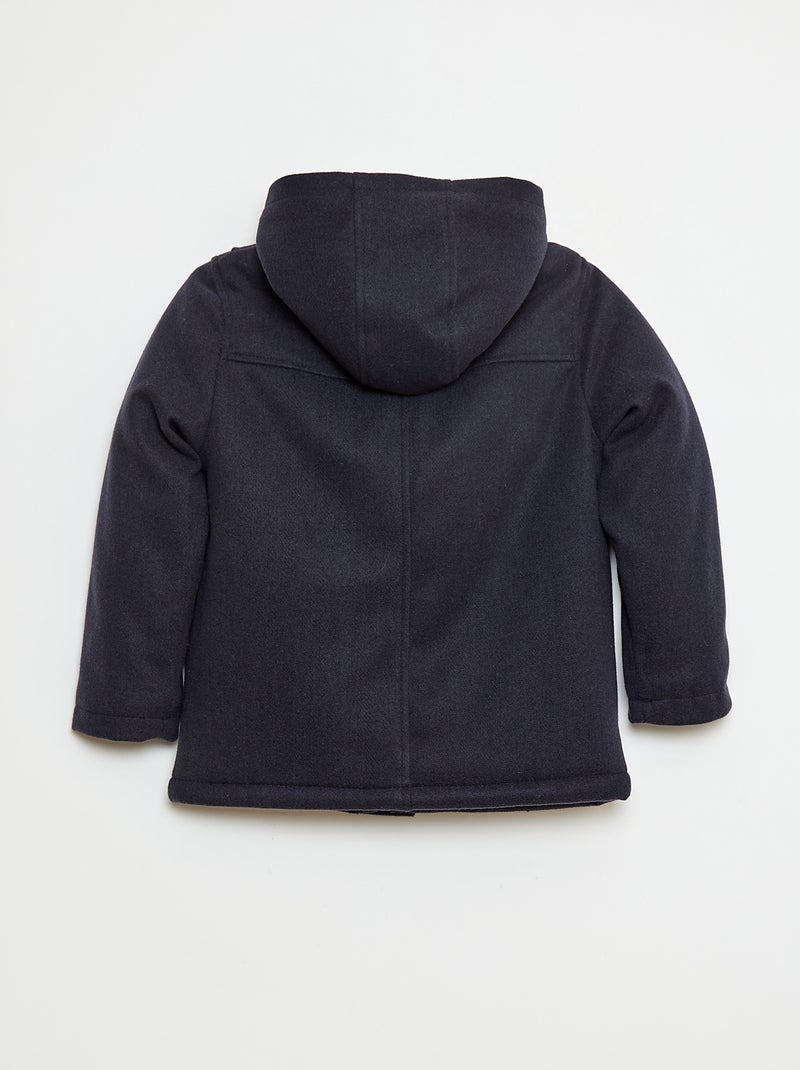 Manteau façon lainage à capuche avec doublure chaude Bleu - Kiabi