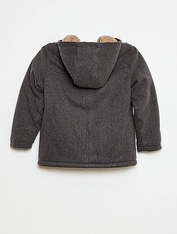 Manteau façon lainage à capuche avec doublure chaude