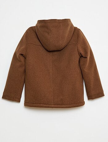 Manteau façon lainage à capuche avec doublure chaude
