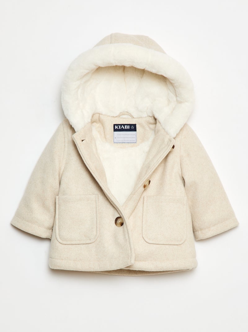 Manteau façon lainage Beige - Kiabi