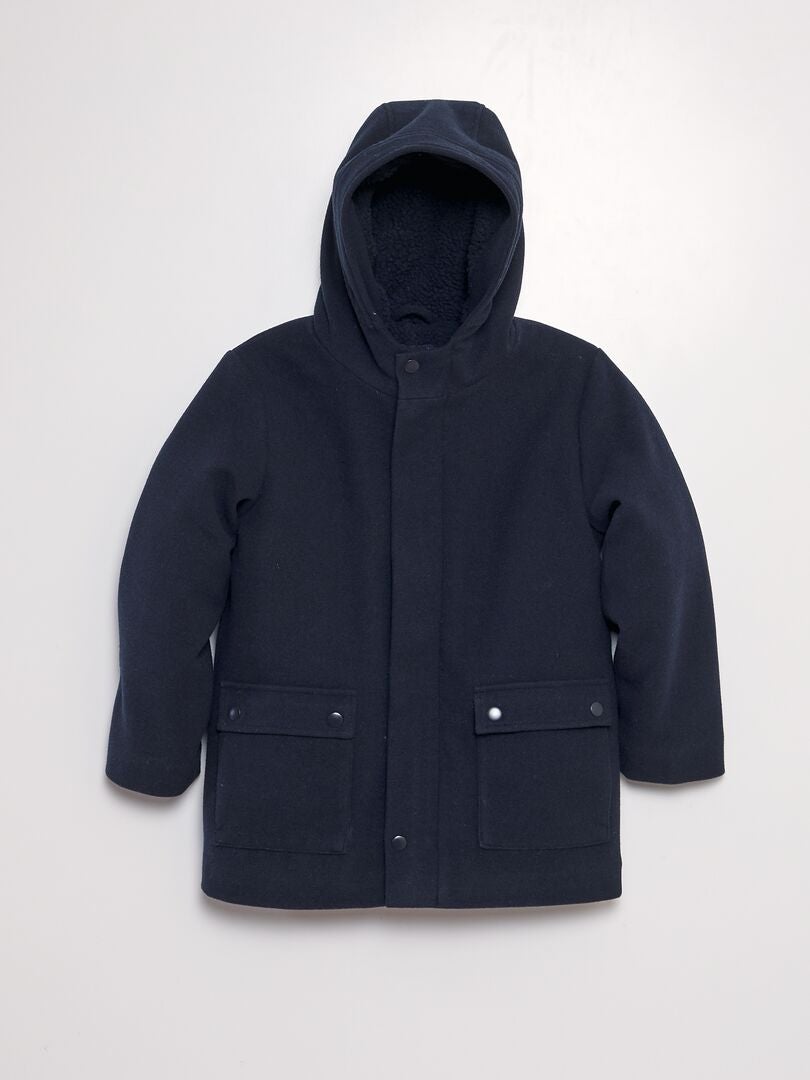 Manteau façon lainage Bleu marine - Kiabi