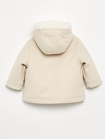 Manteau façon lainage doublé en fausse fourrure