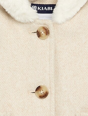 Manteau façon lainage doublé en fausse fourrure