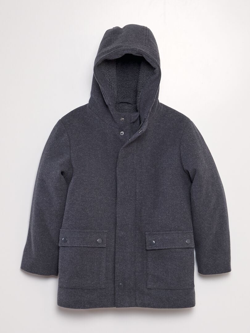 Manteau façon lainage Gris foncé - Kiabi