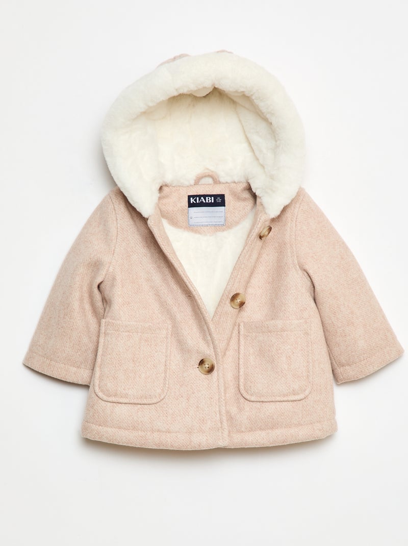Manteau façon lainage Rose - Kiabi