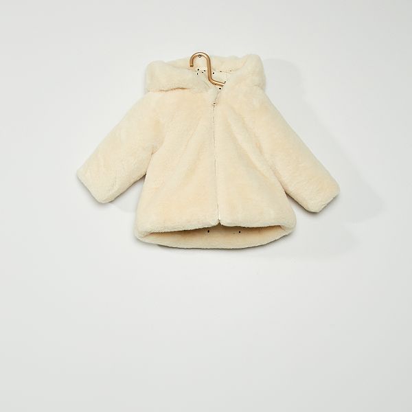 Manteau Fausse Fourrure Bebe Fille Blanc Kiabi 00