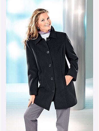 Manteau femme col revers avec épaulettes et poches à rabat - taille standard - moda vilona