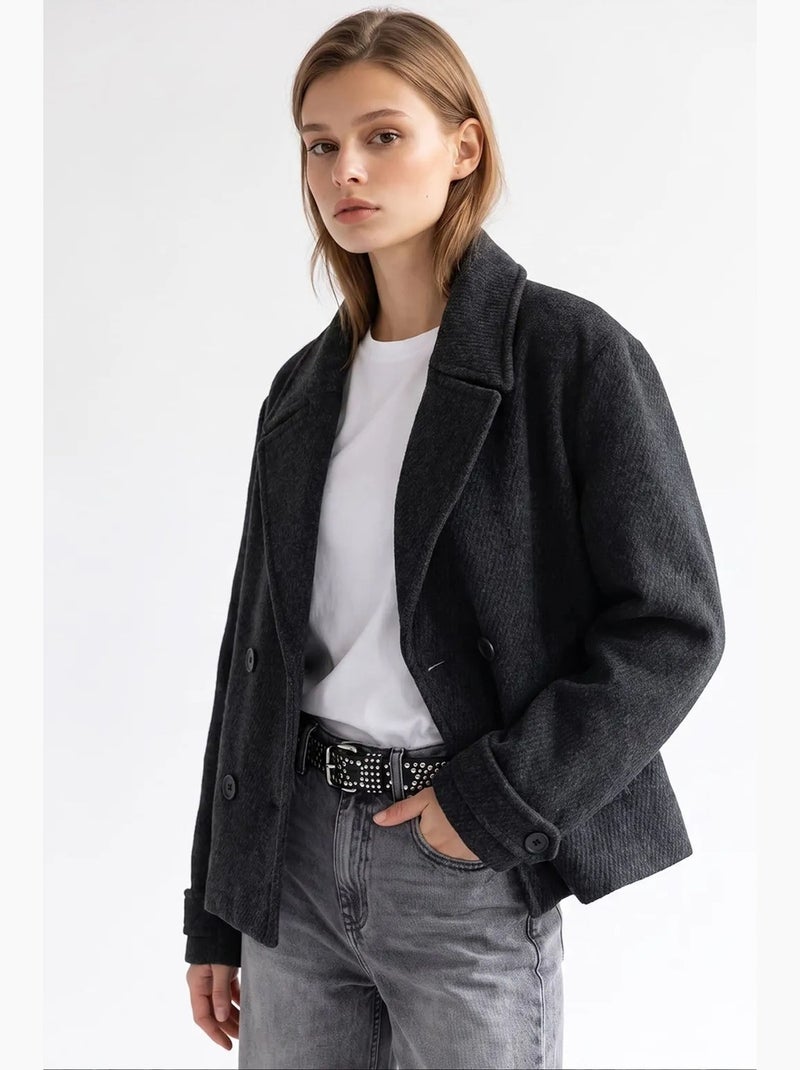 Manteau femme mixray Gris Noir - Kiabi