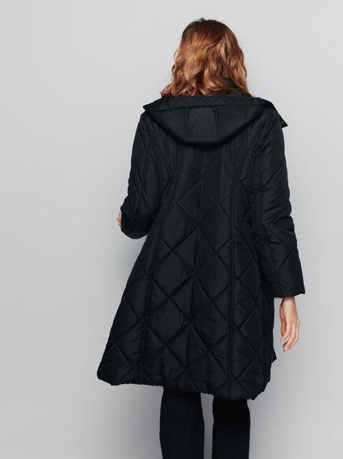 Manteau hiver long matelassé à capuche - Kiabi