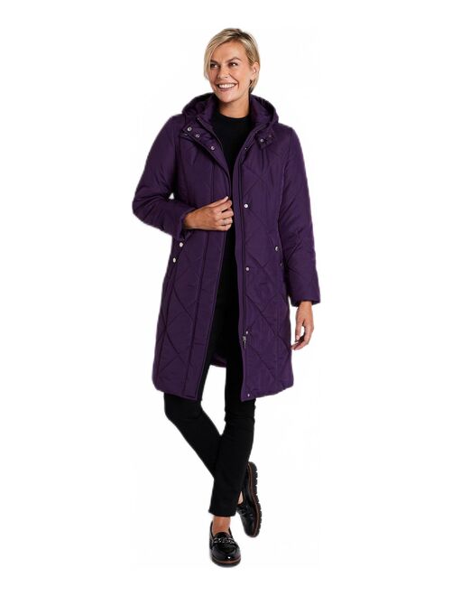 Manteau hiver long matelassé à capuche - Kiabi