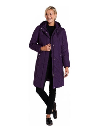 Manteau hiver long matelassé à capuche