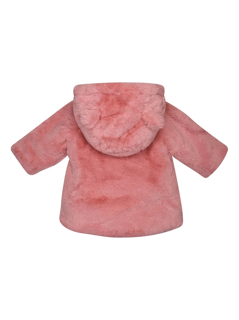 MANTEAU ILARIA PLUSH BEBE Rose - Kiabi