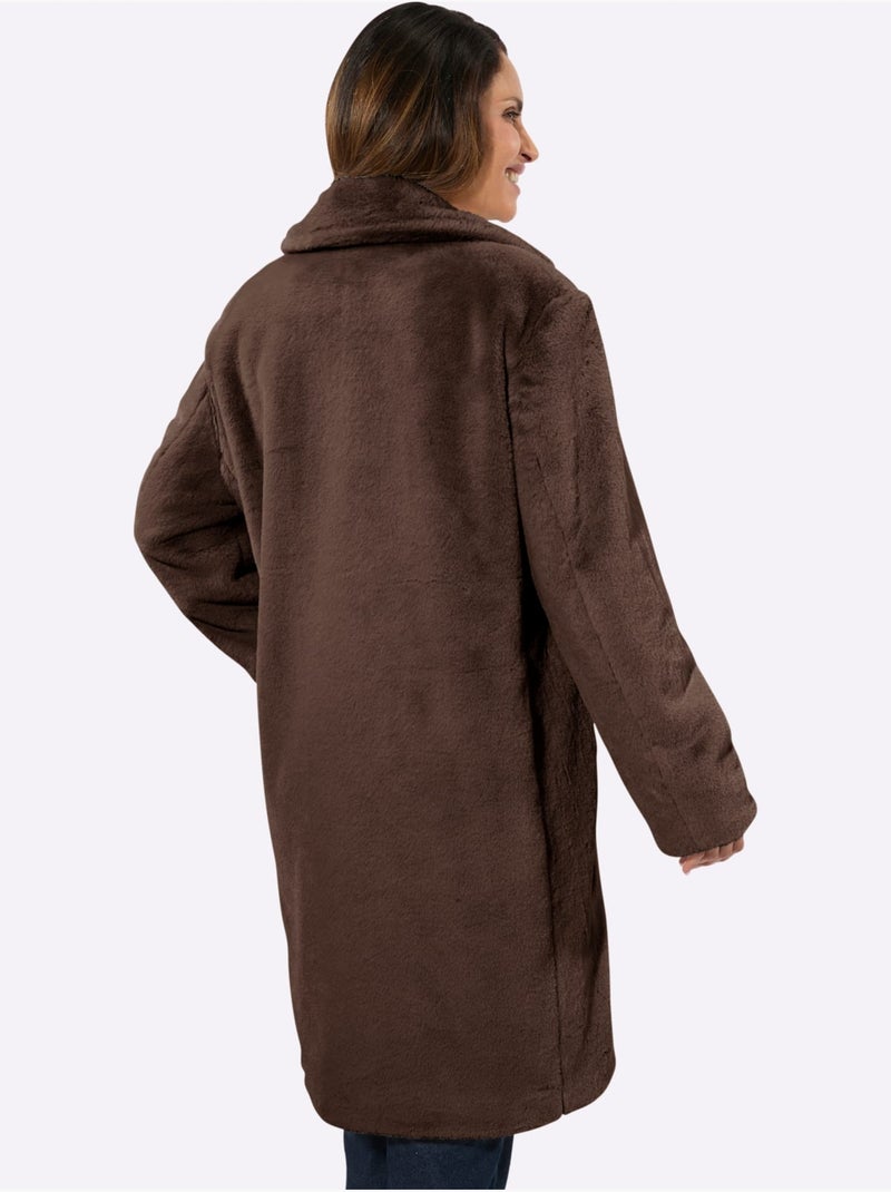 Manteau Imitation Fourrure Imitation Fourrure Douce - Taille Standard - Witt Marron/Choco - Kiabi