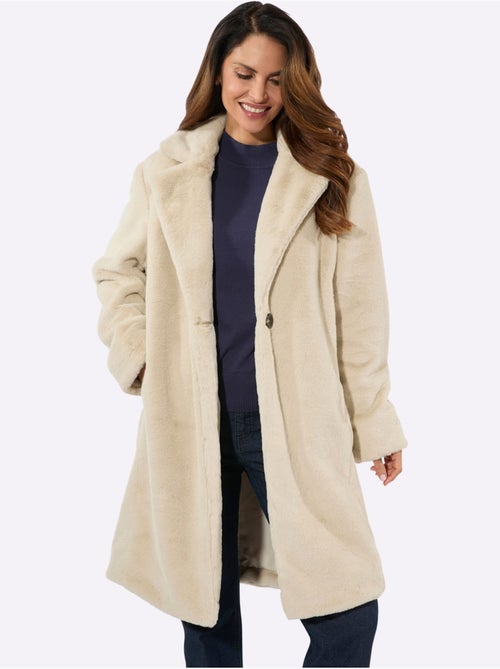Manteau Imitation Fourrure Imitation Fourrure Douce - Taille Standard - Witt - Kiabi Manteau Imitation Fourrure Imitation Fourrure Douce - Taille Standard - Witt - Kiabi