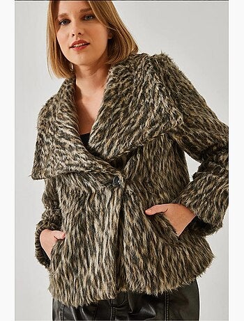 Manteau imprimé léopard brossé lucci
