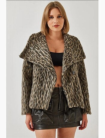 Manteau imprimé léopard brossé lucci