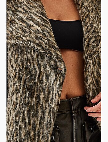 Manteau imprimé léopard brossé lucci