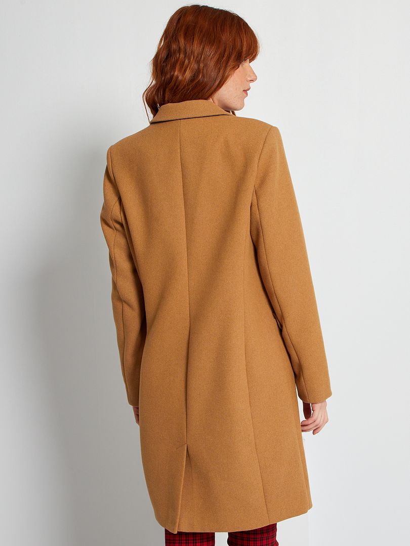 manteau laine camel femme