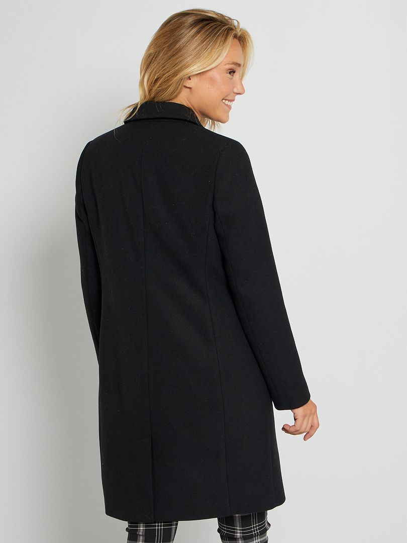 Manteau lainage noir - Kiabi