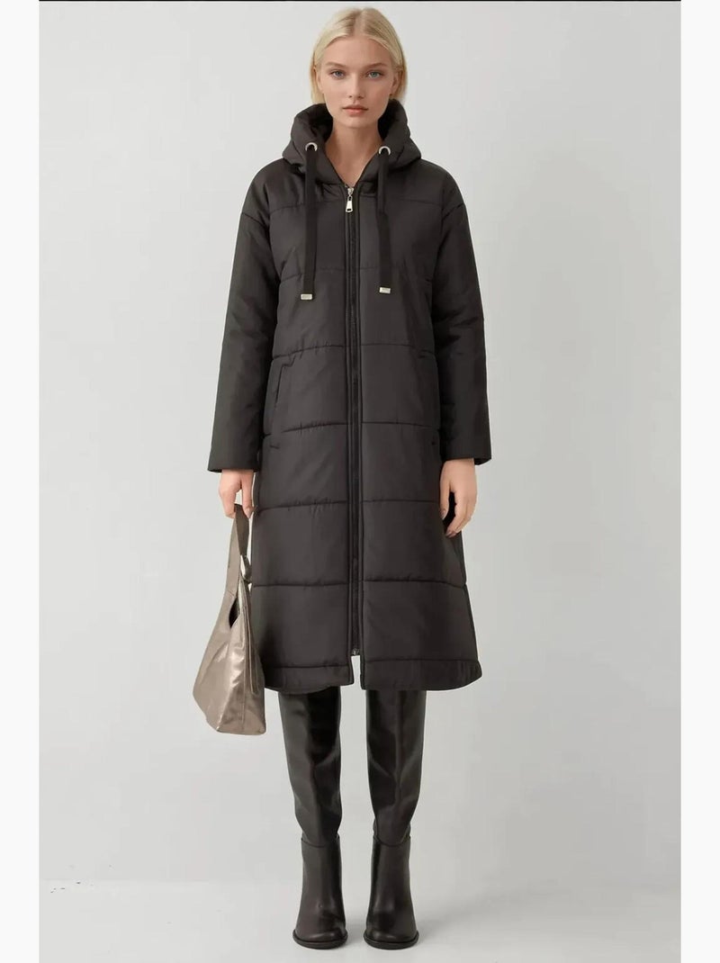 Manteau long à capuche bdart Noir - Kiabi