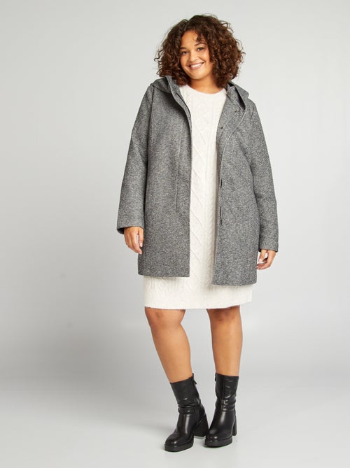 Manteau long à capuche - Kiabi