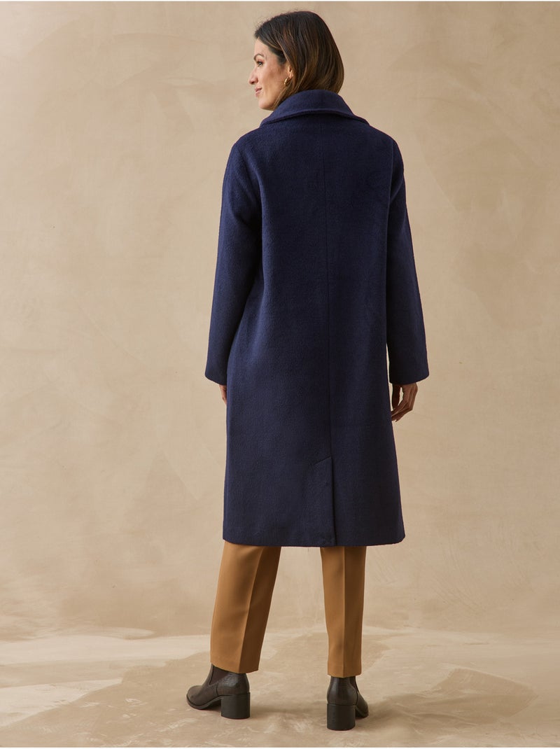 Manteau long avec écharpe coordonnée - daxon Bleu marine - Kiabi