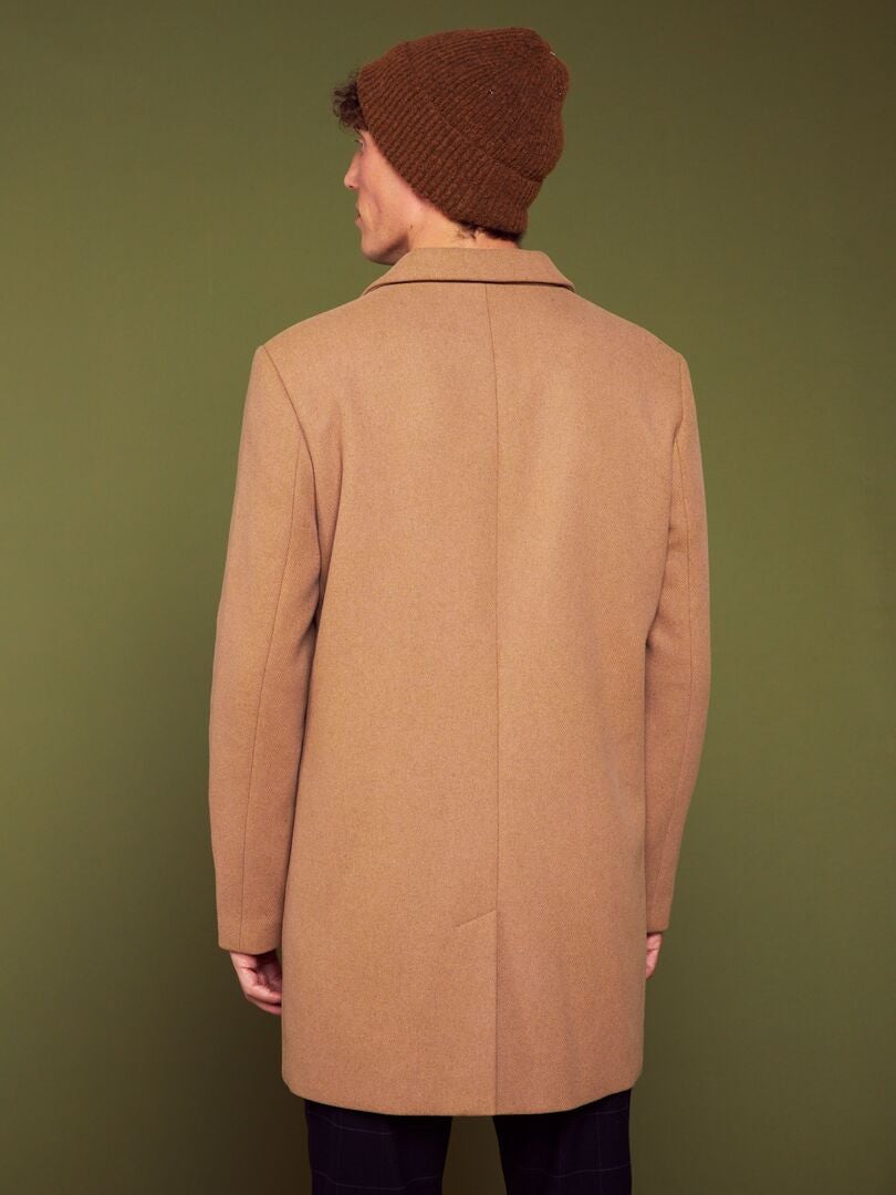 Manteau long avec ouverture boutonnée Beige - Kiabi