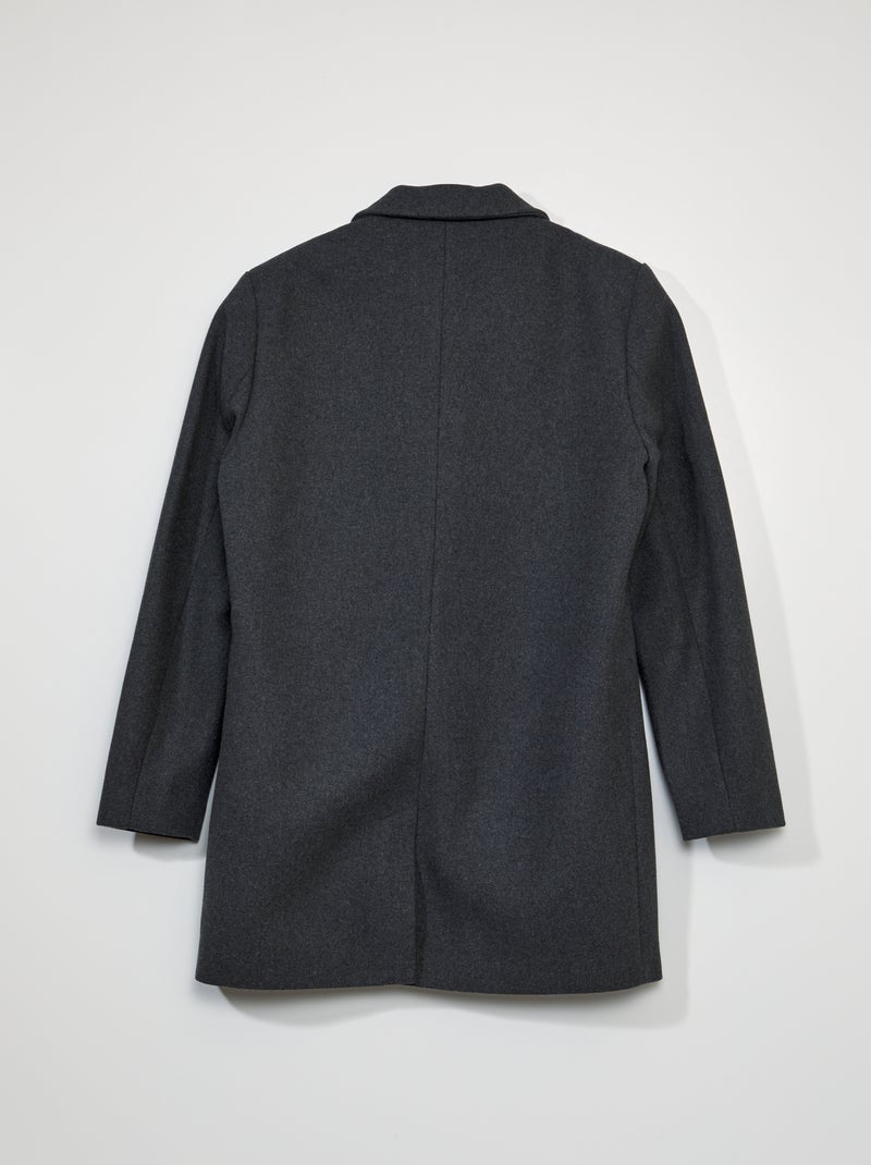 Manteau long avec ouverture boutonnée Gris - Kiabi