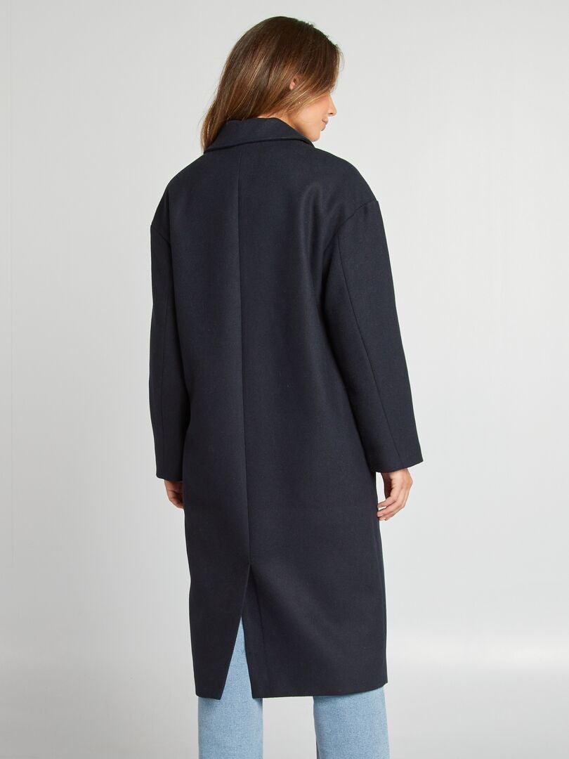 Manteau Long Bleu Marine Kiabi