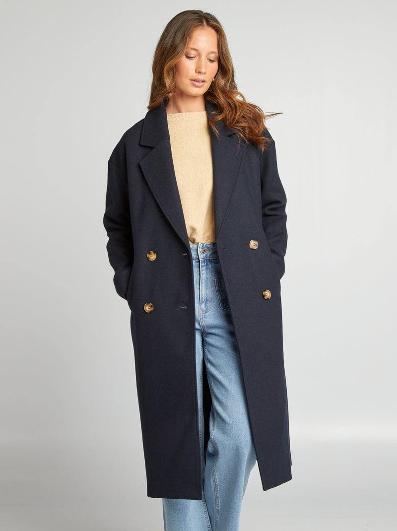 Manteau long Bleu marine - Kiabi