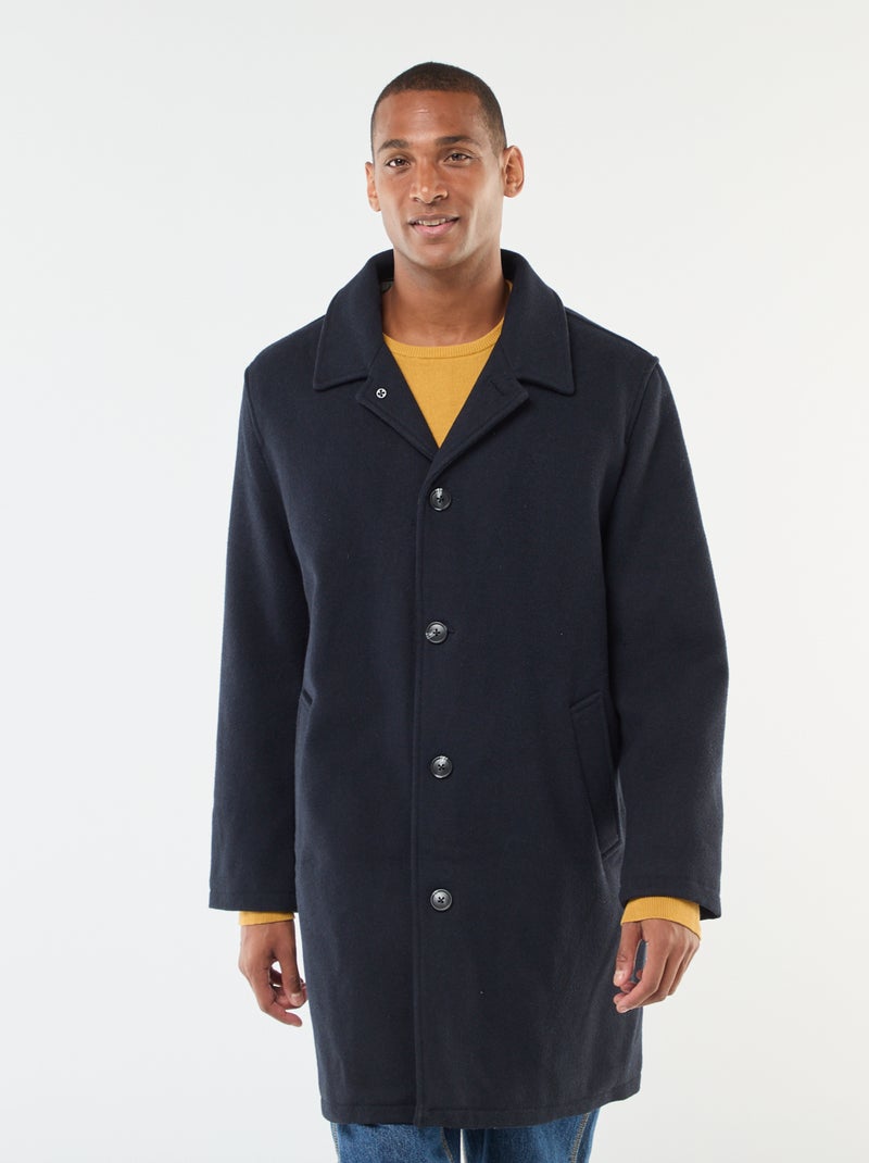 Manteau long chaud chic Bleu - Kiabi