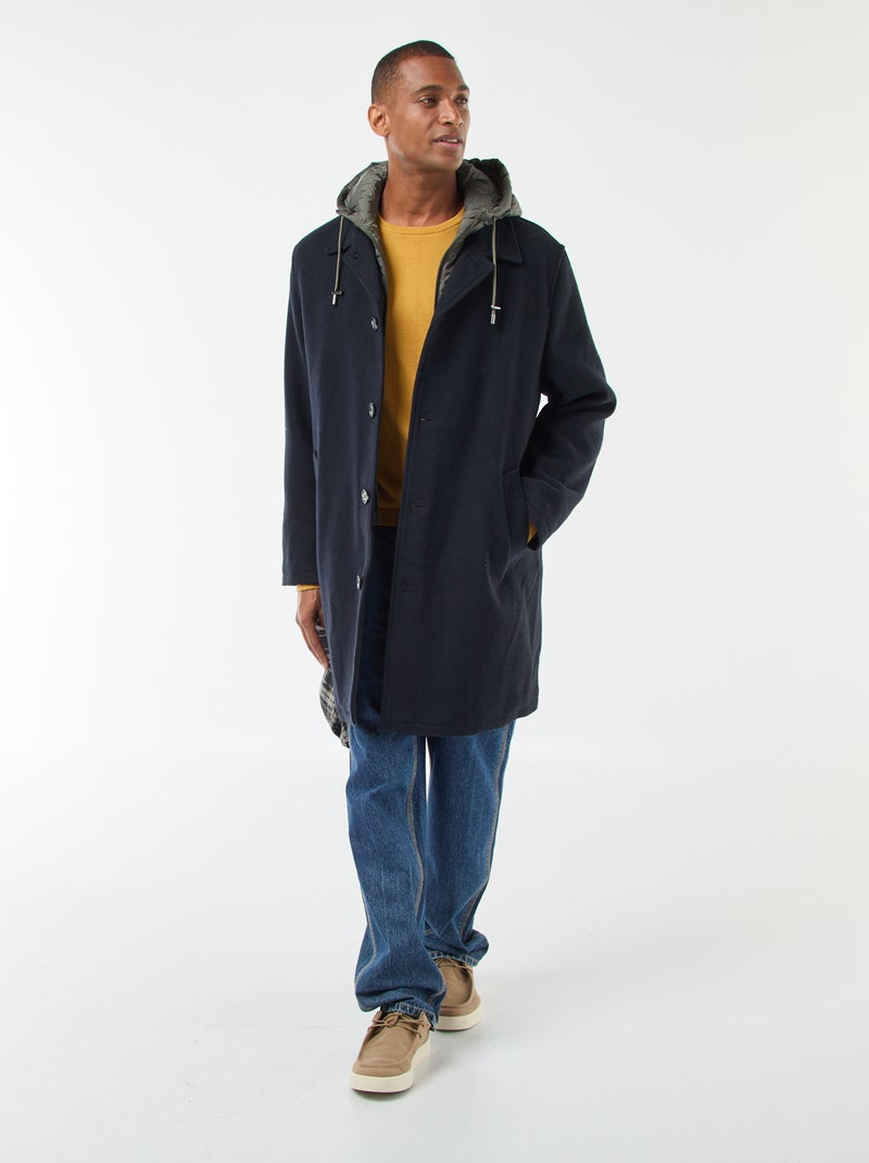 Manteau long chaud chic Bleu - Kiabi