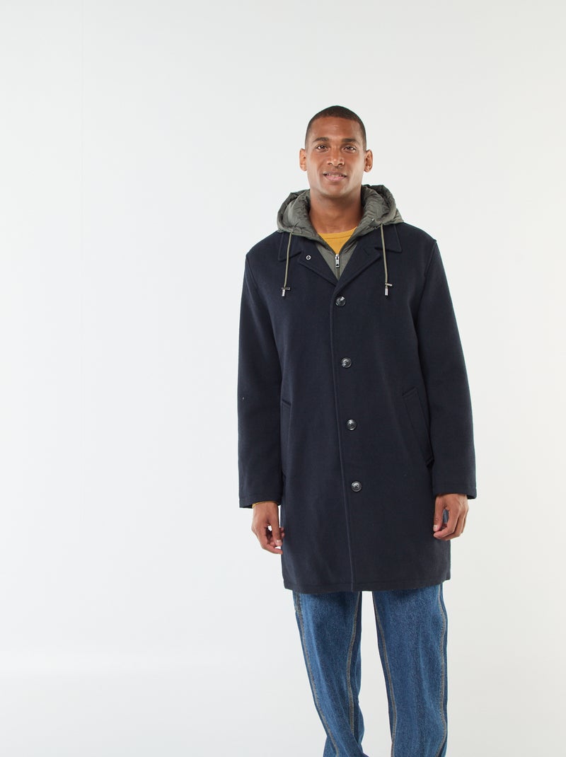 Manteau long chaud chic Bleu - Kiabi