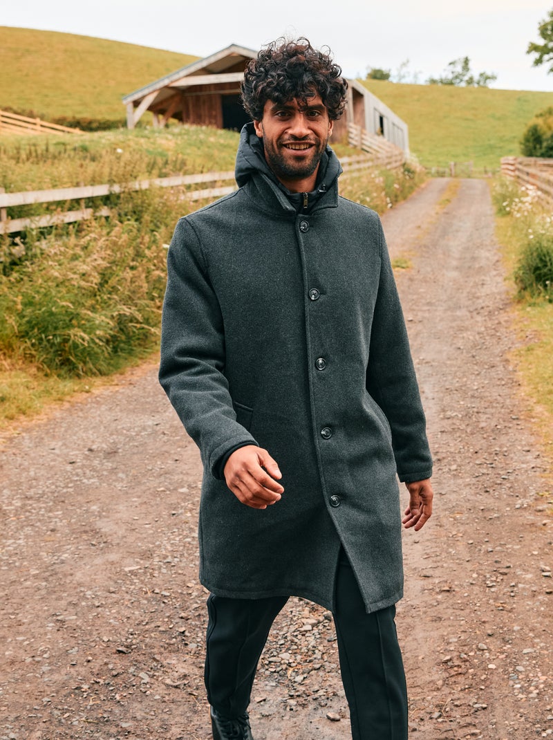 Manteau long chaud chic Gris - Kiabi