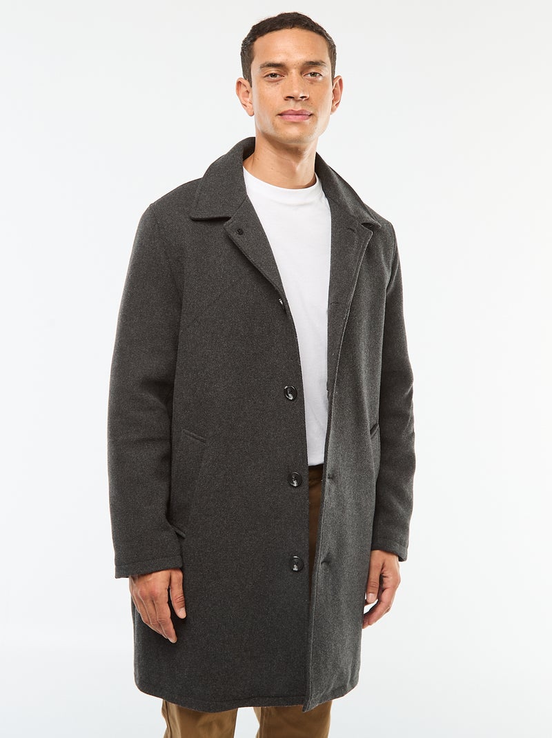 Manteau long chaud chic Gris - Kiabi