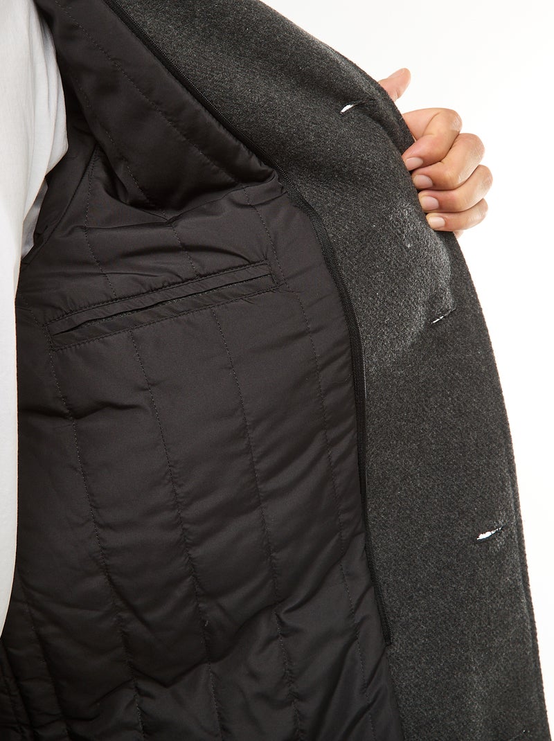 Manteau long chaud chic Gris - Kiabi