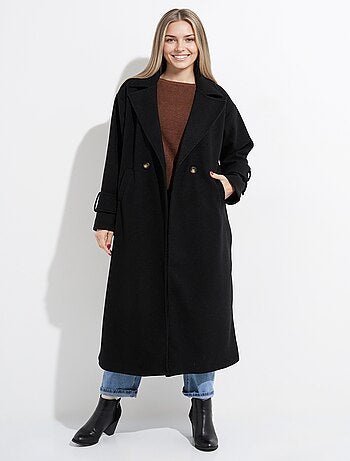 Manteau long chic façon drap de laine - afibel