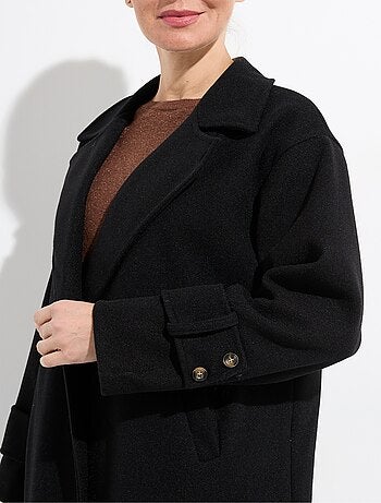 Manteau long chic façon drap de laine - afibel
