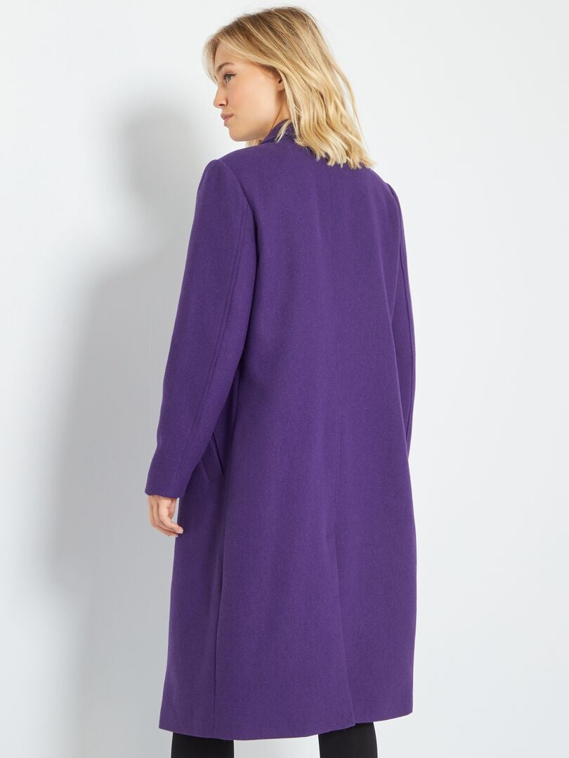 manteau laine violet femme