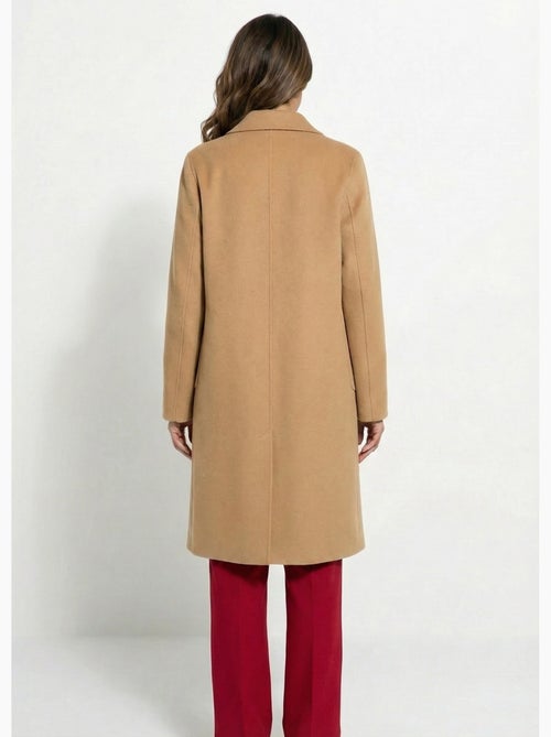 Manteau long drap de laine col tailleur - Afibel - Kiabi